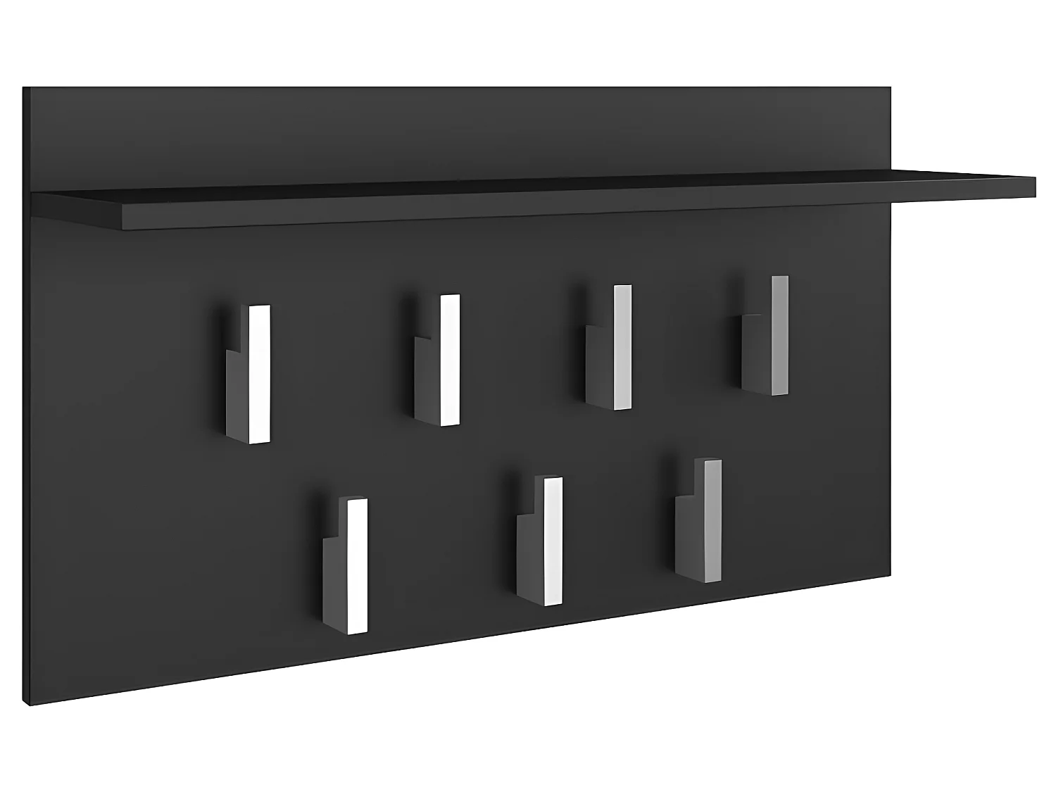 CARMEN - Práctico perchero con balda - 7 ganchos - Tableta práctica - 40x70x20