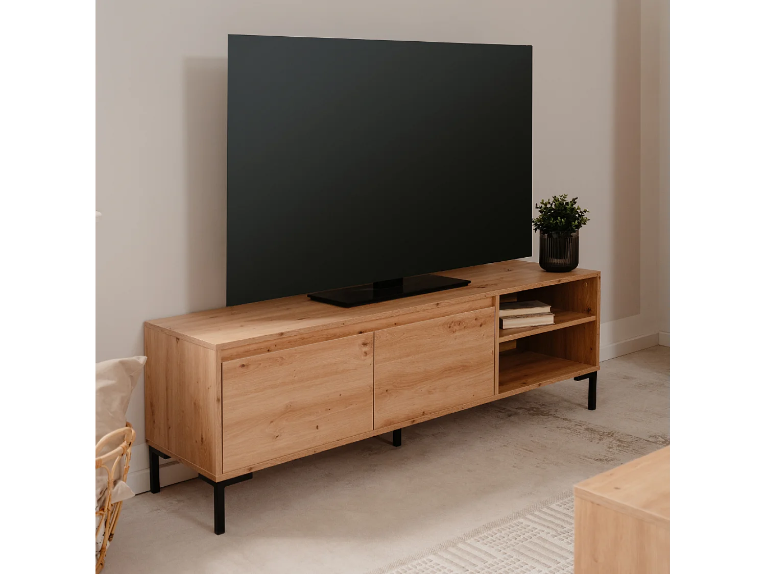TV-Möbel aus Holz mit Schrank NAVI