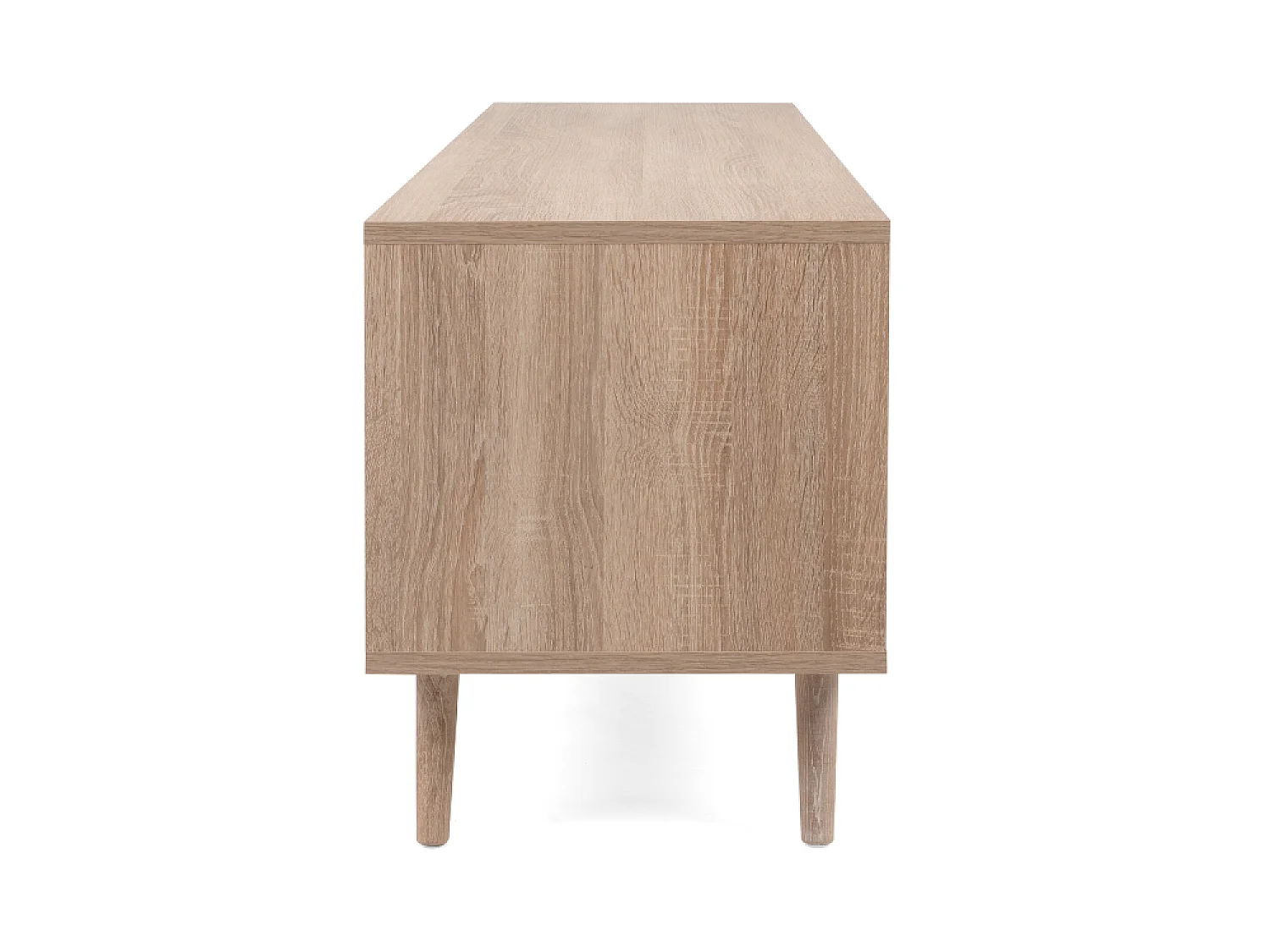 Meuble TV en bois avec placards effet cannage TIVAT