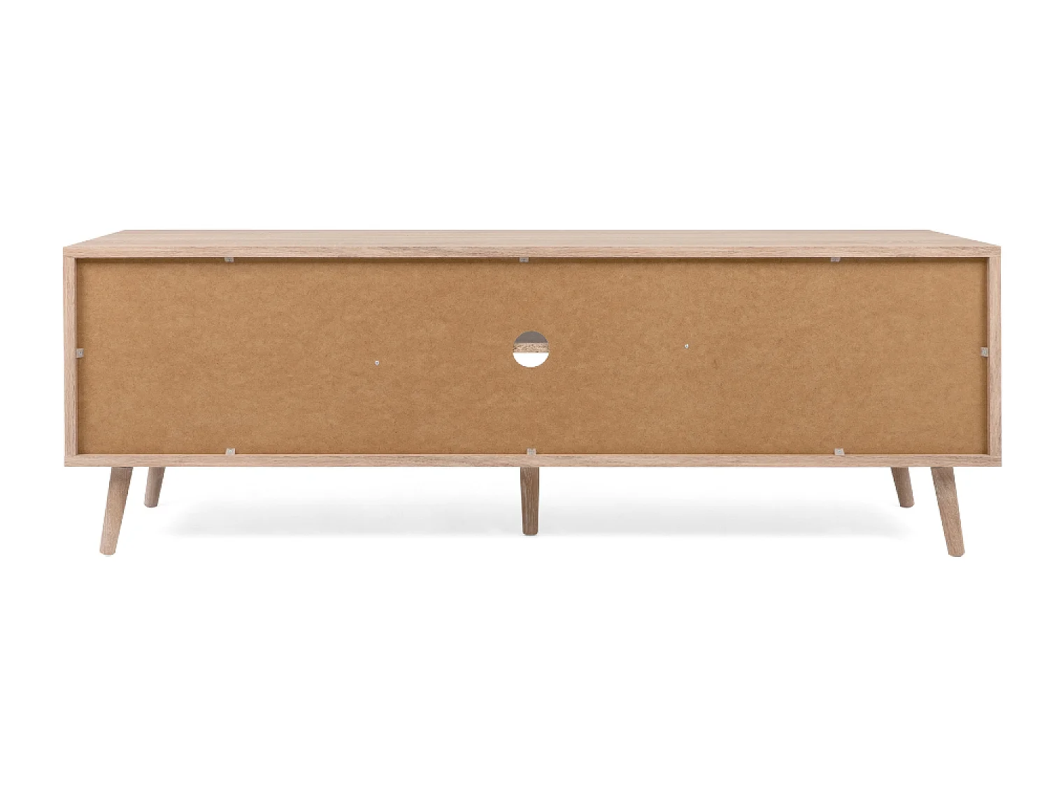 Meuble TV en bois avec placards effet cannage TIVAT