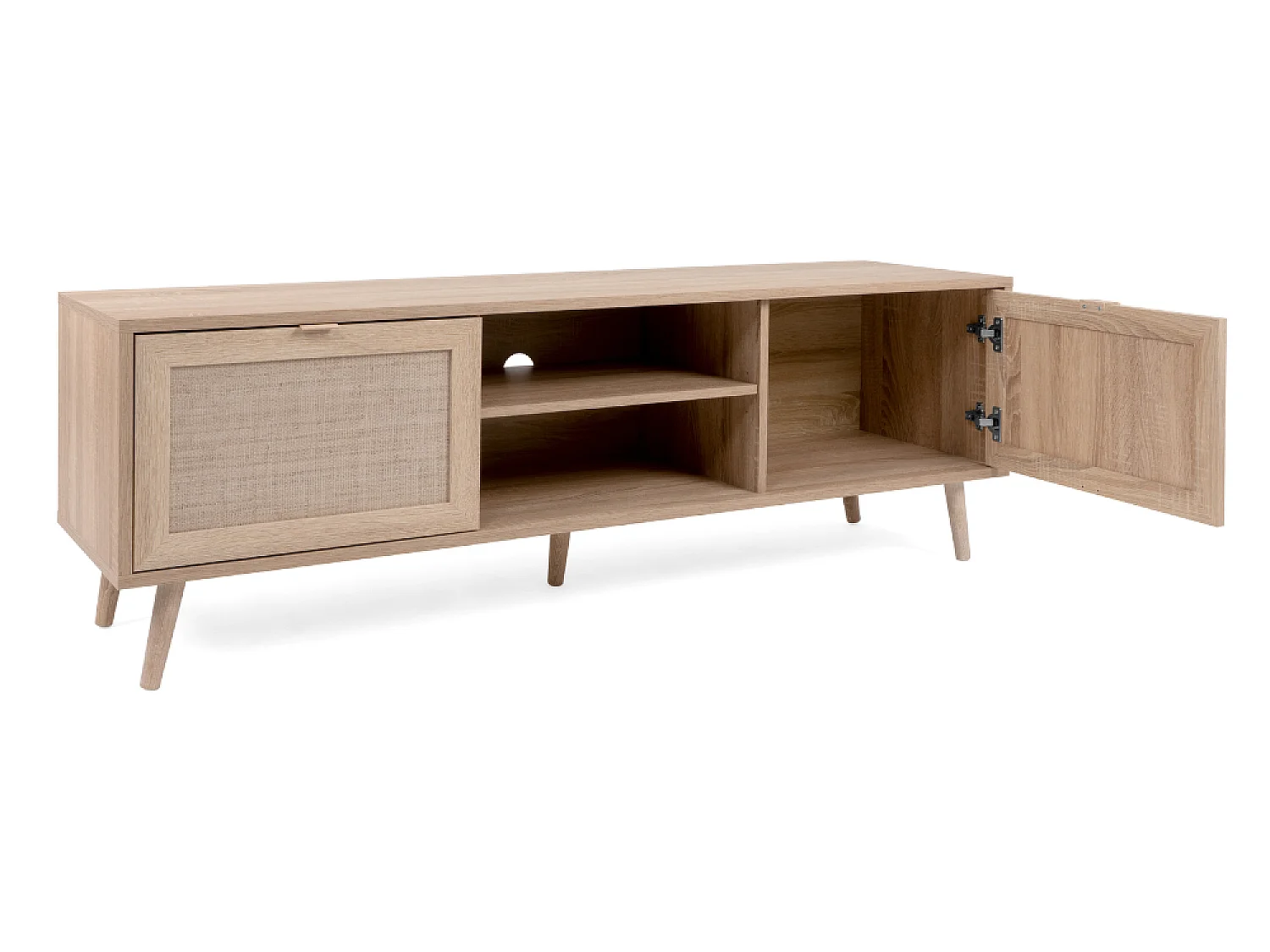 Mueble de TV de madera con armarios de efecto caña TIVAT