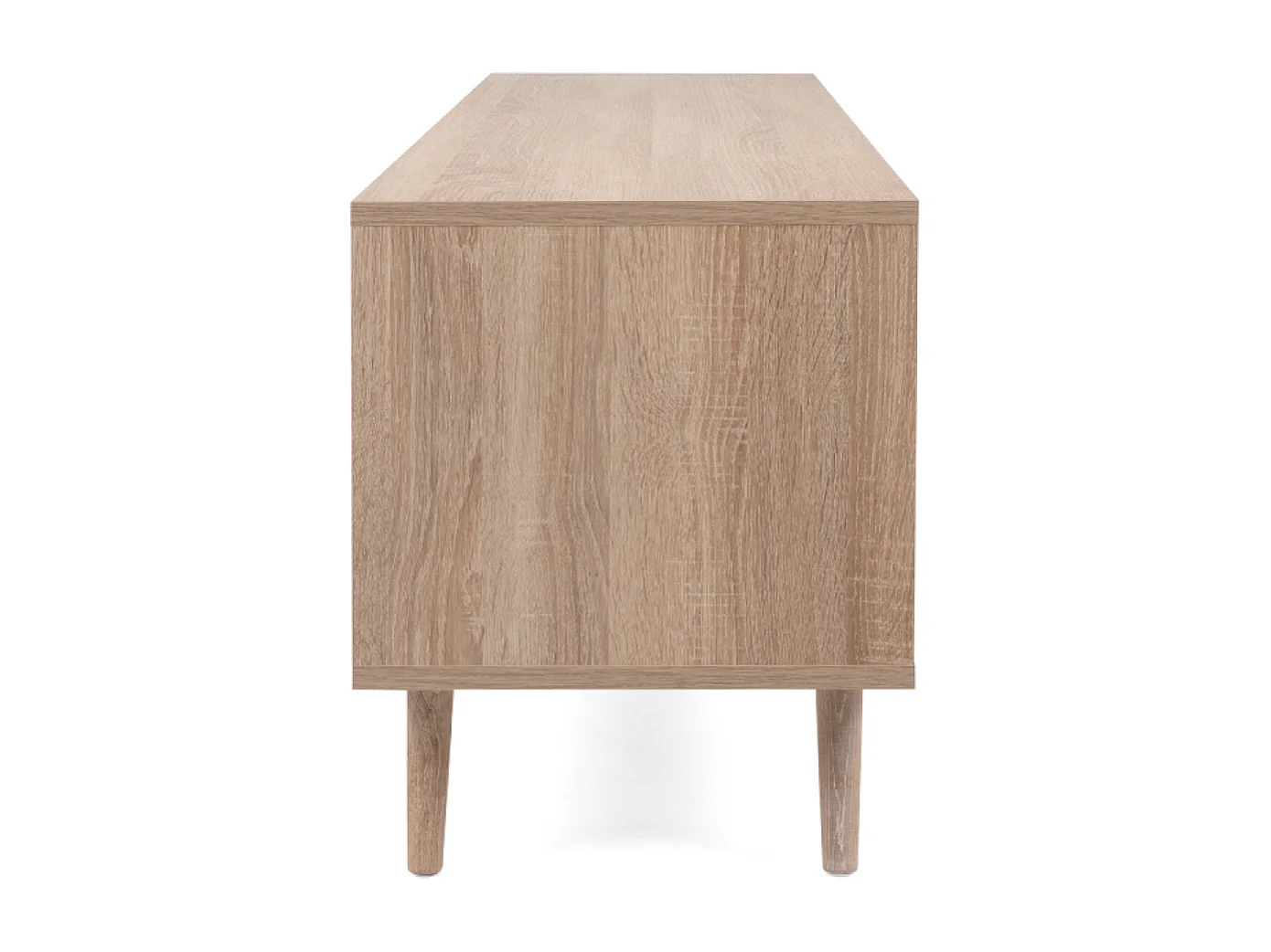 Meuble TV en bois avec placards effeffet cannage TIVAT