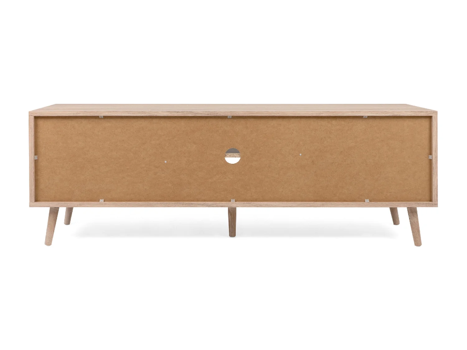 Meuble TV en bois avec placards effeffet cannage TIVAT