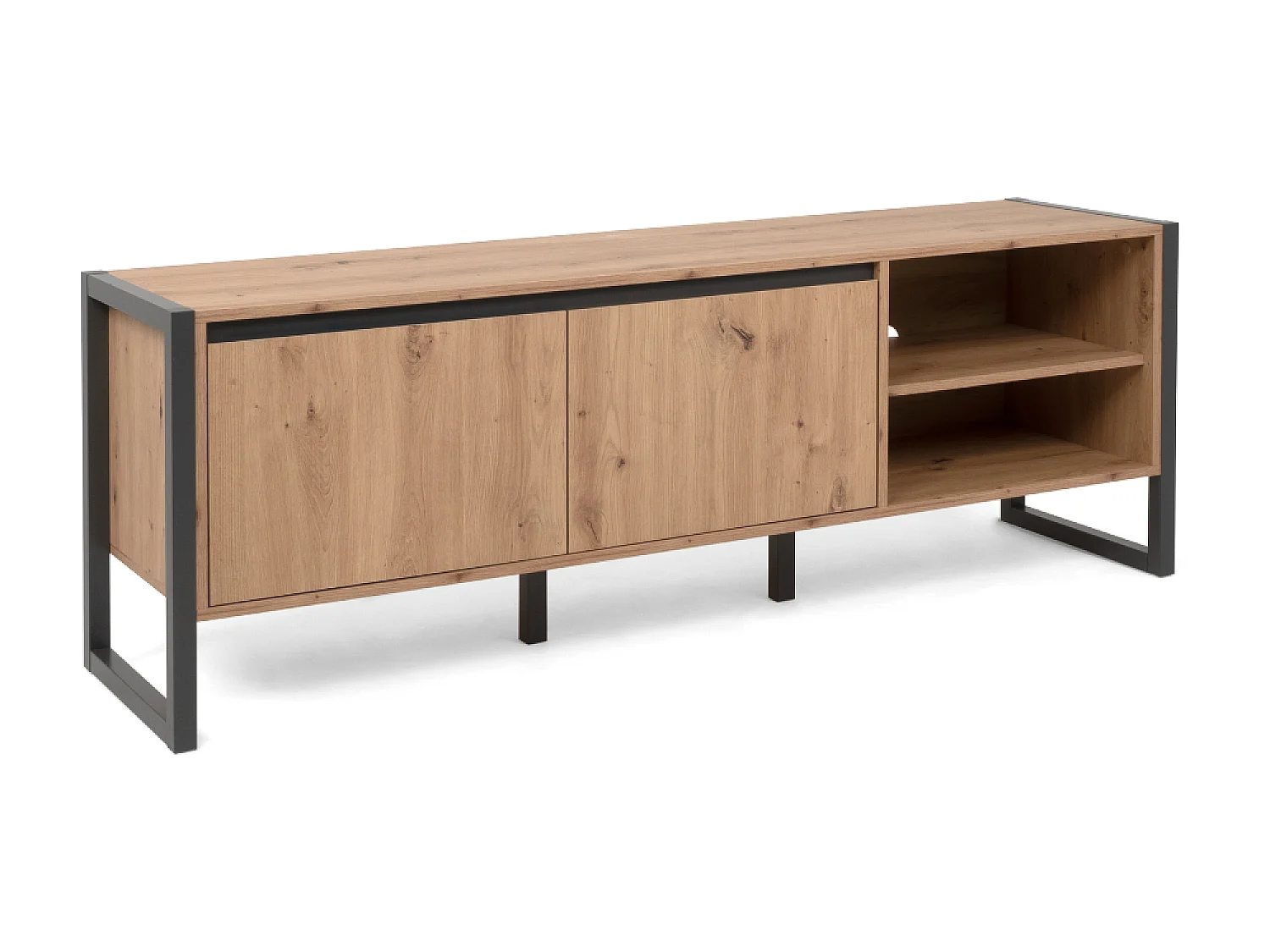 Meuble TV industriel en bois avec placards KOTOR