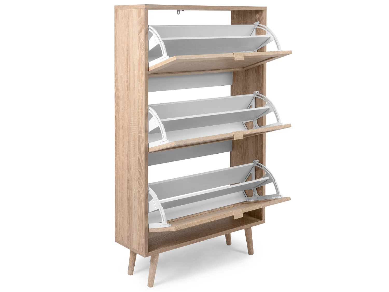 Meuble à chaussures en bois 3 tiroirs effet cannage TIVAT