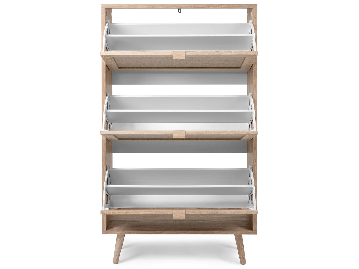 Meuble à chaussures en bois 3 tiroirs effet cannage TIVAT