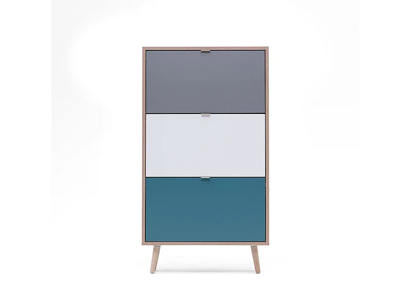 Schoenenkast PERAST Scandinavisch Eiken Sonoma Driekleurig 18 paar