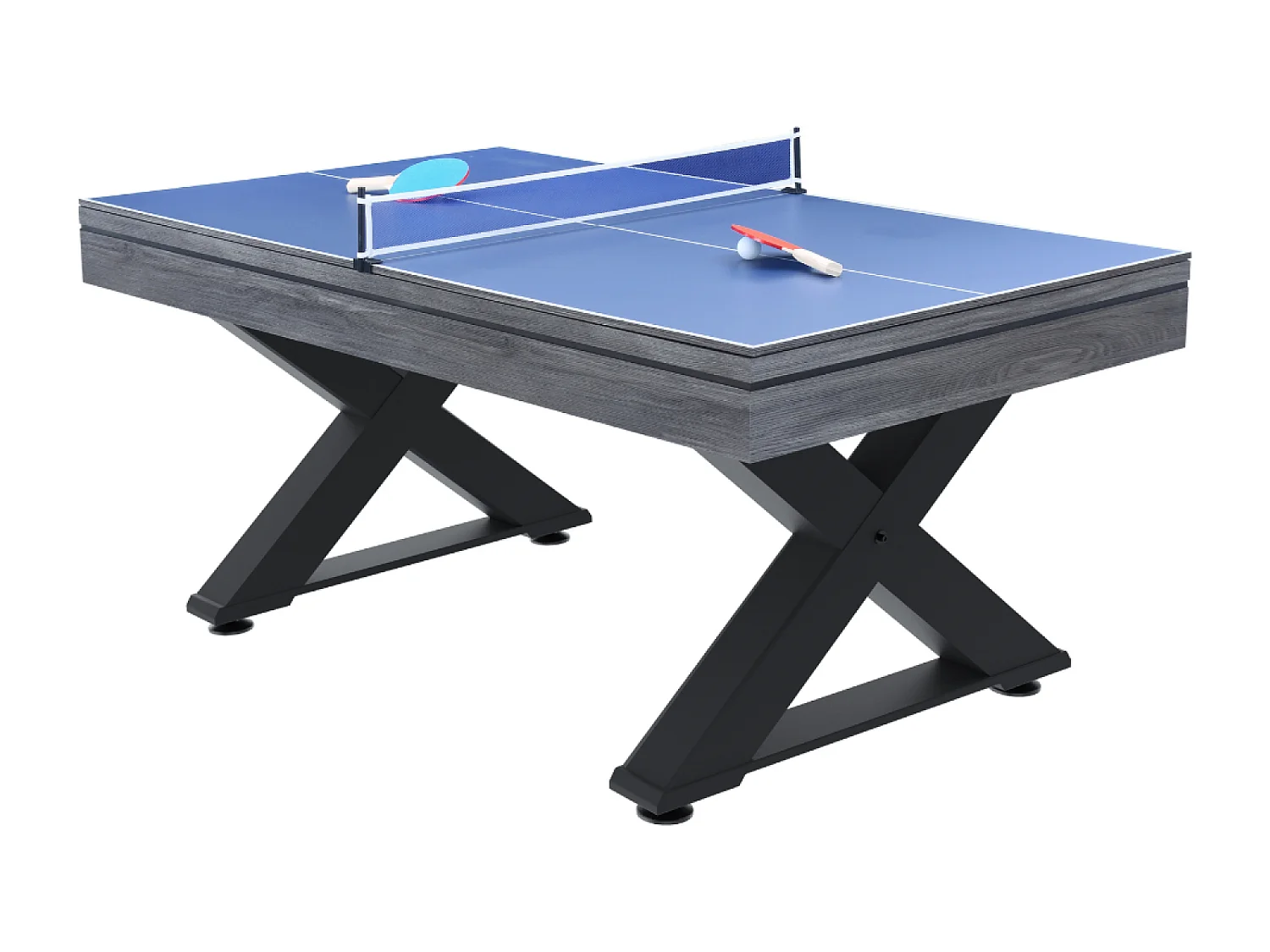 Table multi-jeux, ping-pong et billard en bois gris TEXAS