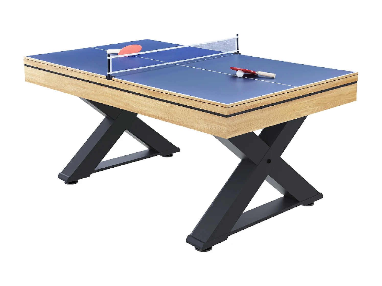 Mesa multi-juegos de madera para ping-pong y billar TEXAS