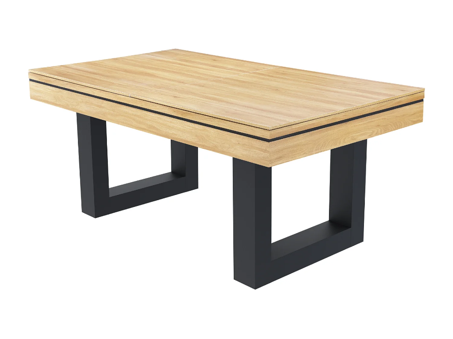 DENVER Drievoudige speeltafel met biljart en tafeltennis in hout