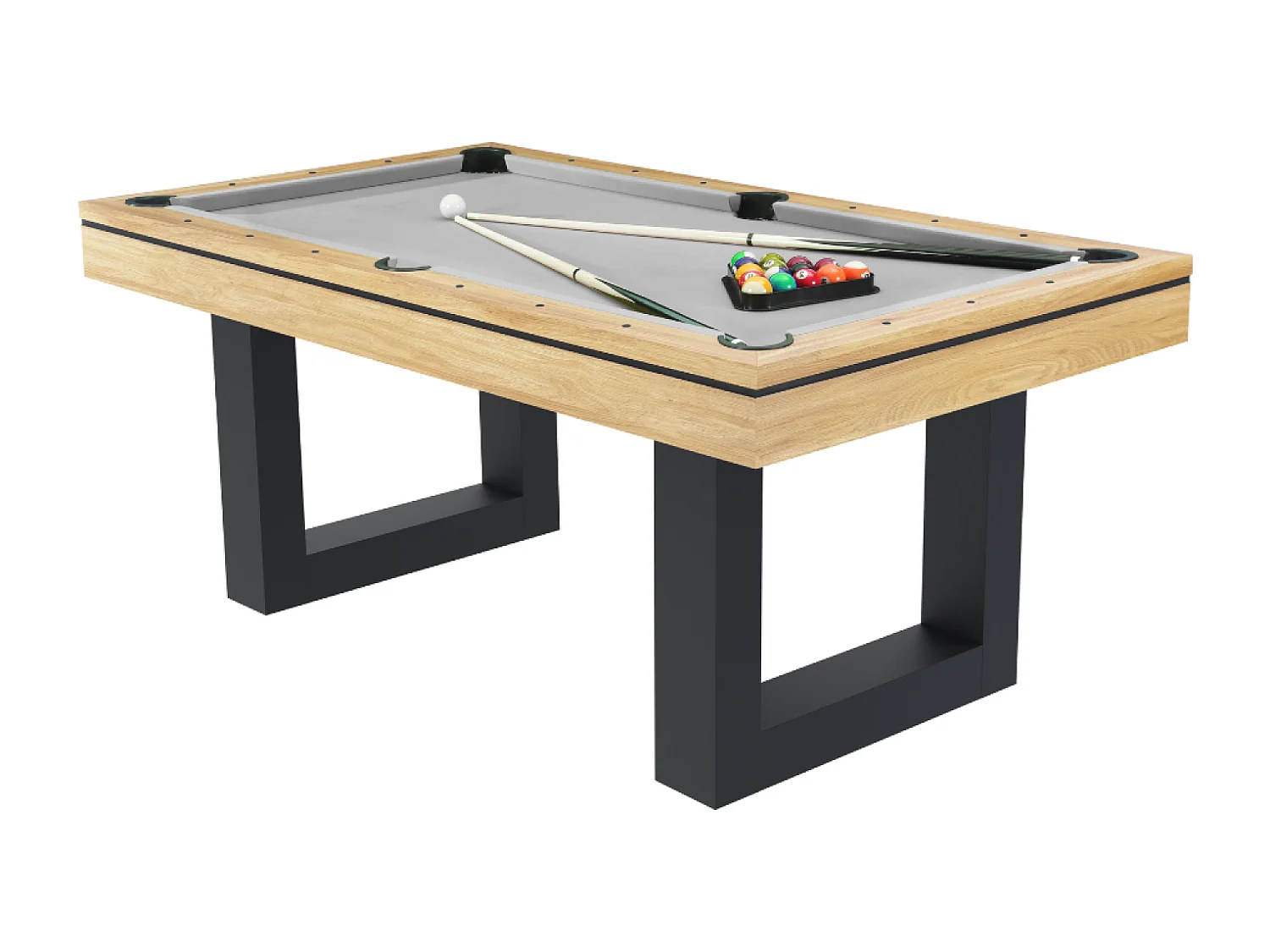 Mesa de juegos multijugador 3 en 1 billar y ping-pong de madera DENVER