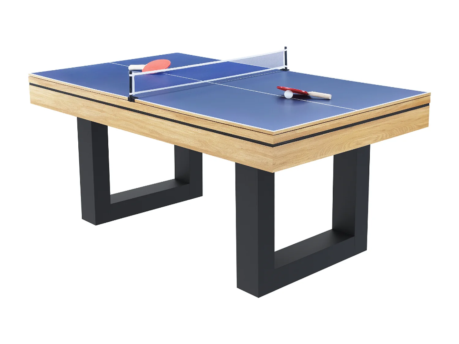Mesa de juegos multijugador 3 en 1 billar y ping-pong de madera DENVER