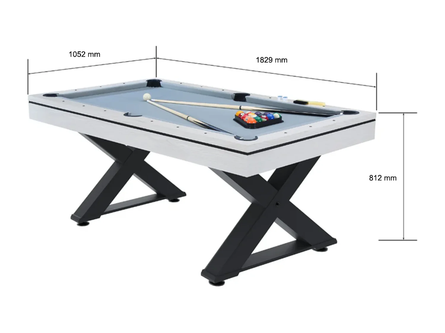 Table multi-jeux, ping-pong et billard en bois blanc TEXAS