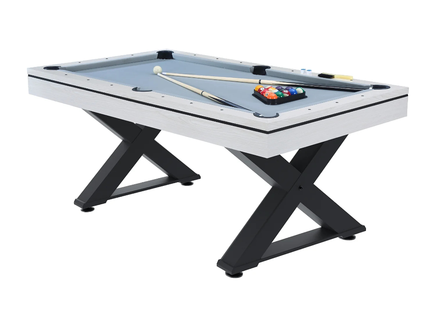 Table multi-jeux, ping-pong et billard en bois blanc TEXAS