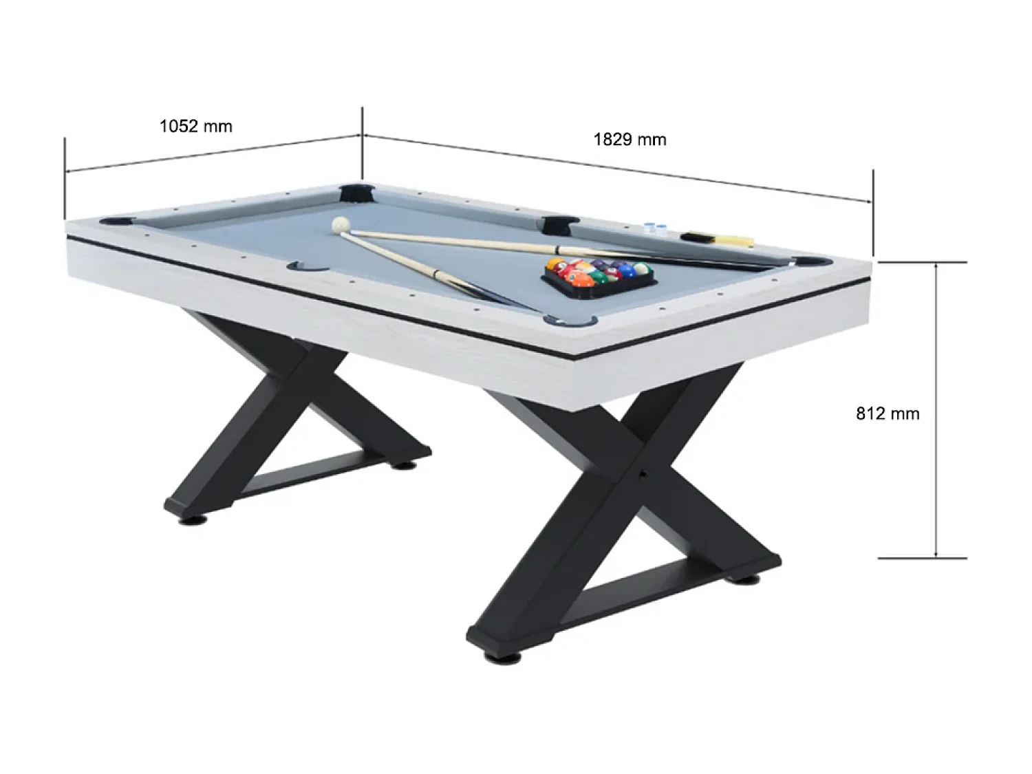 Table multi-jeux, ping-pong et billard en bois blanc TEXAS