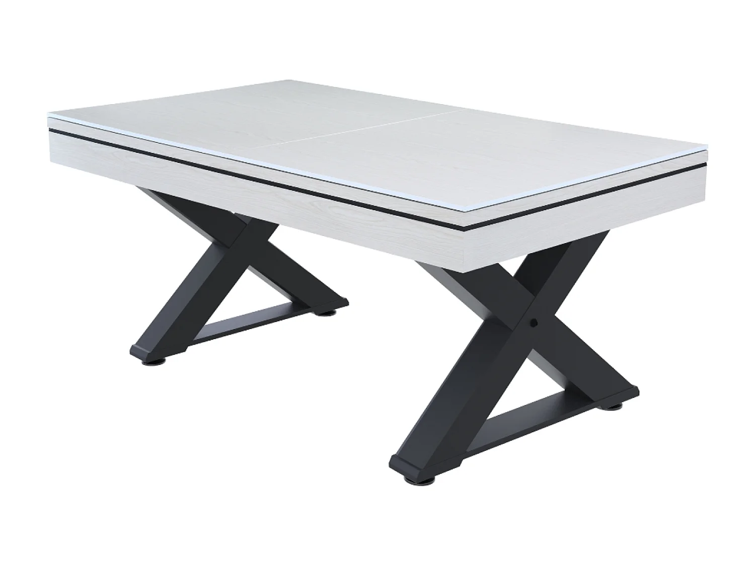 Mesa multi-juegos de madera blanca para ping-pong y billar TEXAS