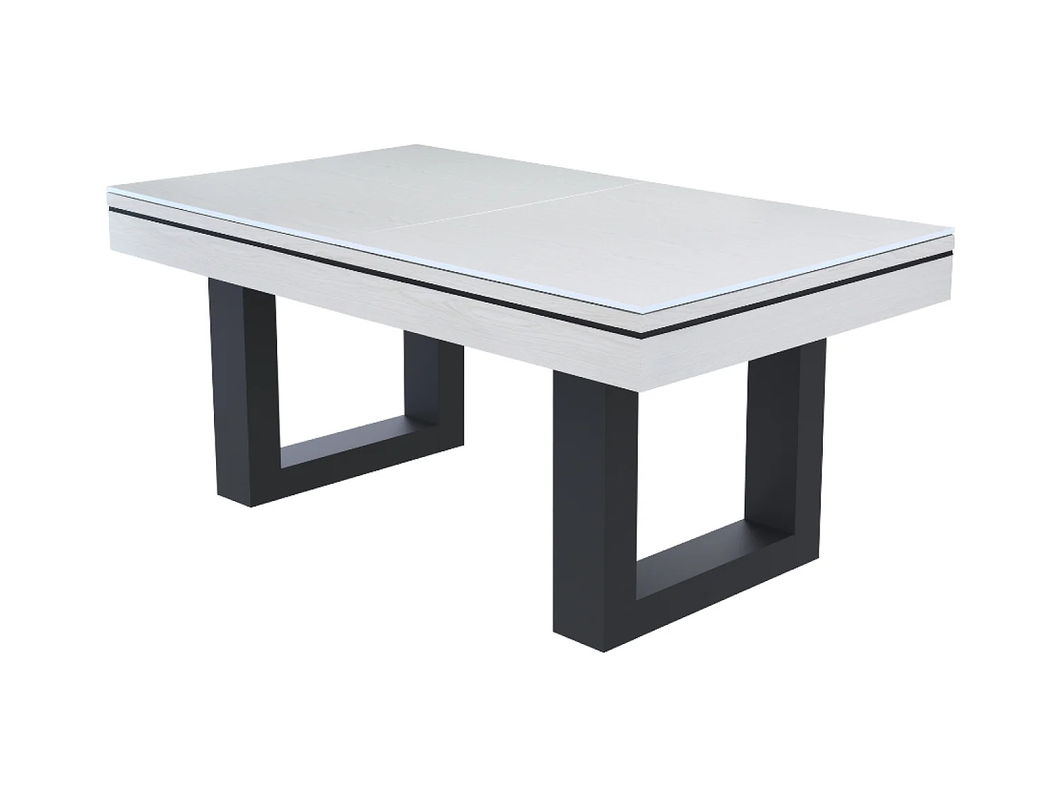 DENVER Multifunctionele tafel 3-in-1 biljart en tafeltennis in wit hout