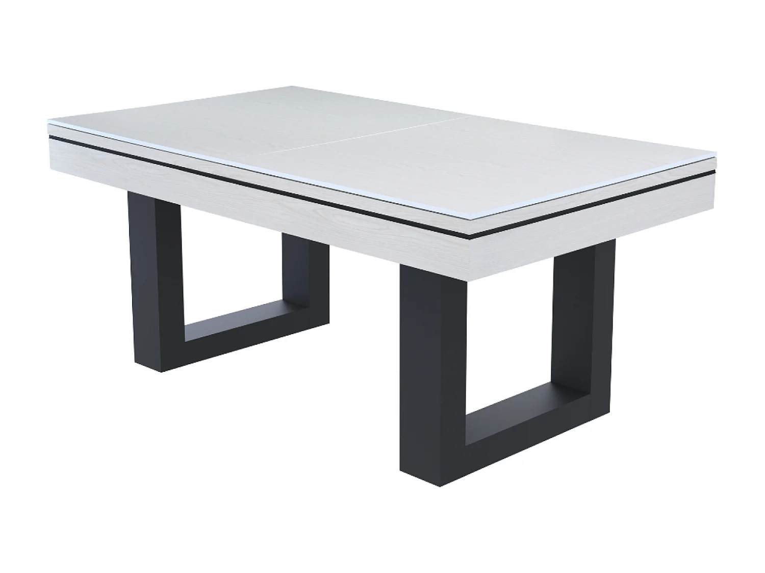 Mesa de jogos 3 em 1 DENVER em madeira branca - Bilhar e Ping-Pong
