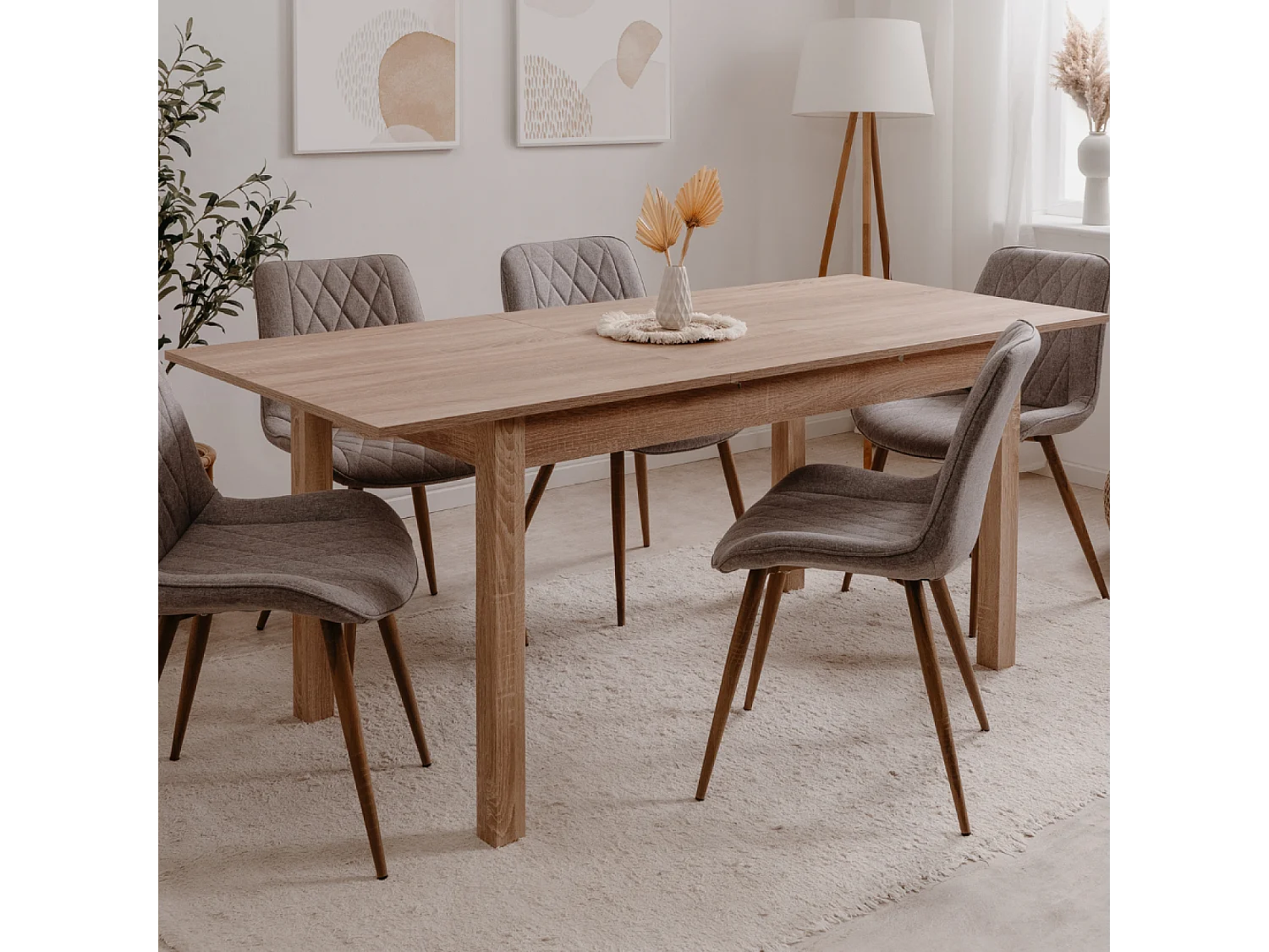 Table de repas en bois extensible 6 personnes BROOKS