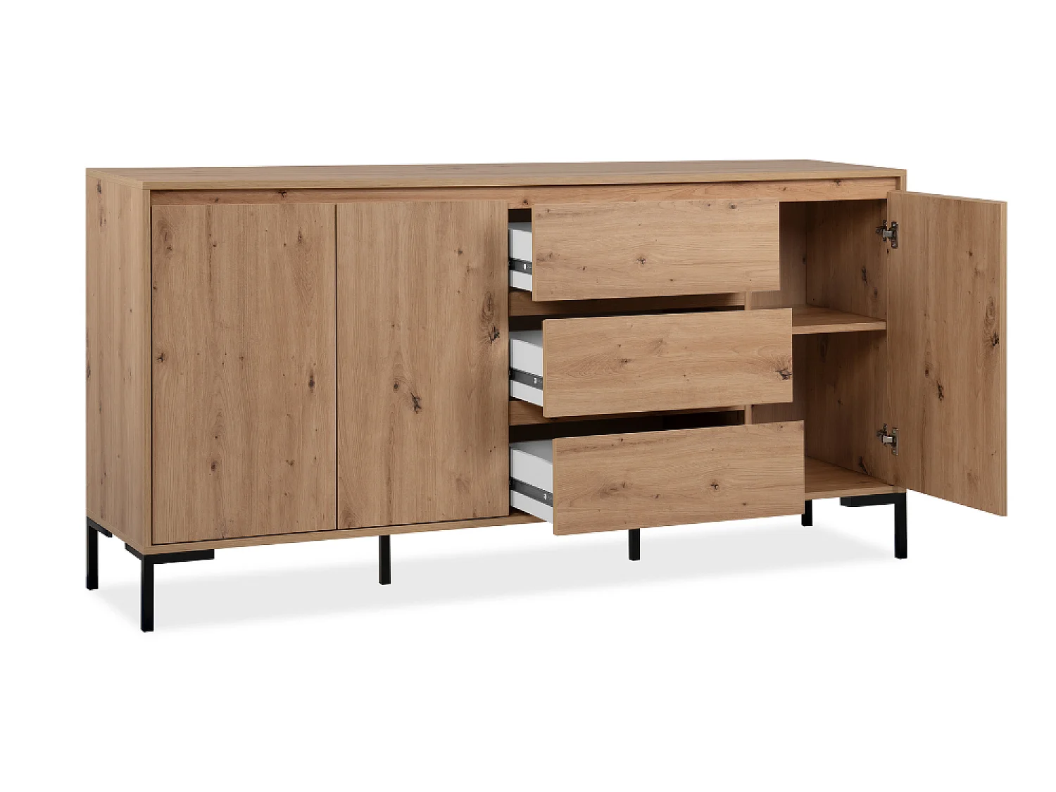 Buffet en bois avec placards et tiroirs NAVI