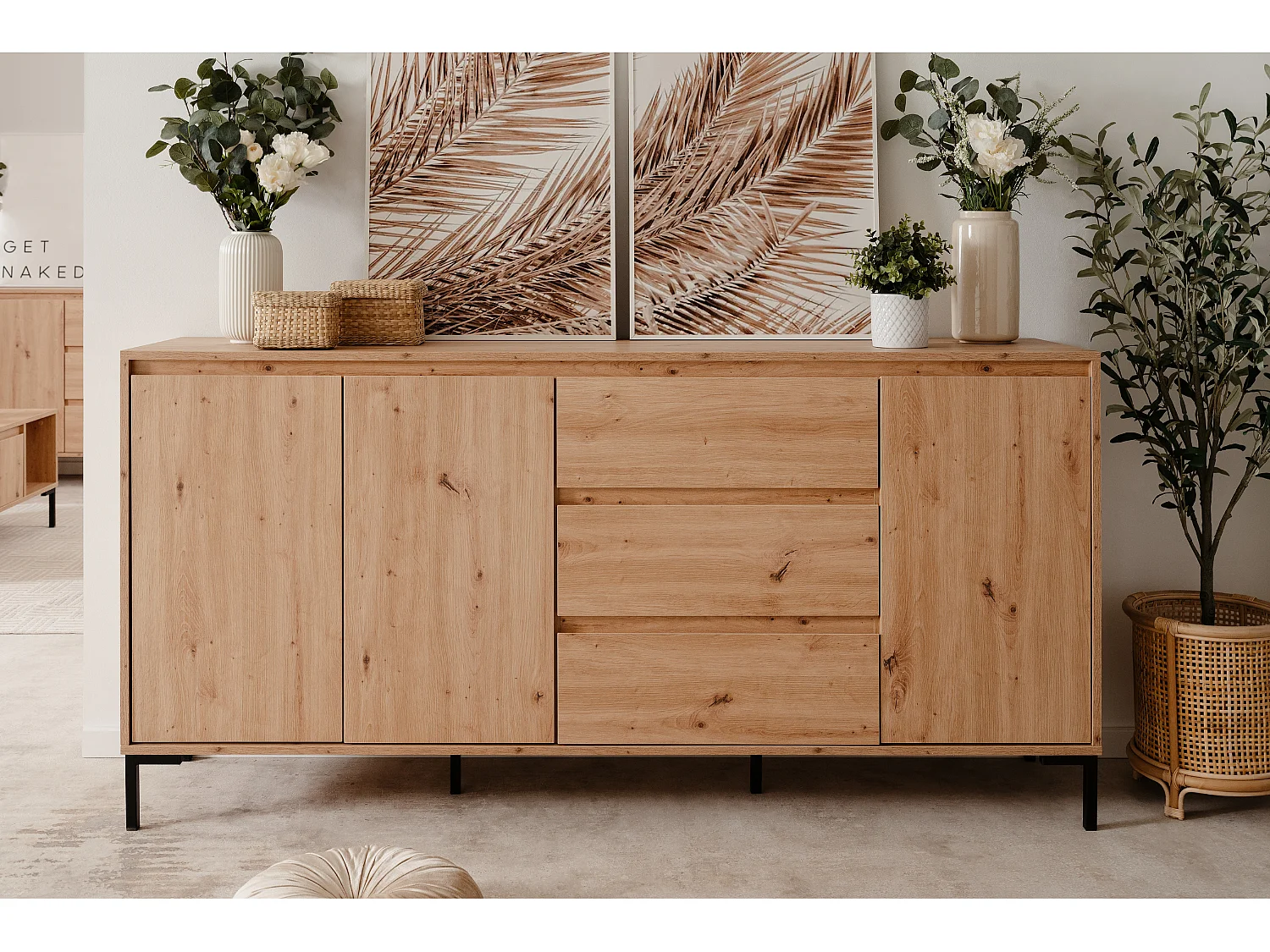 Buffet en bois avec placards et tiroirs NAVI