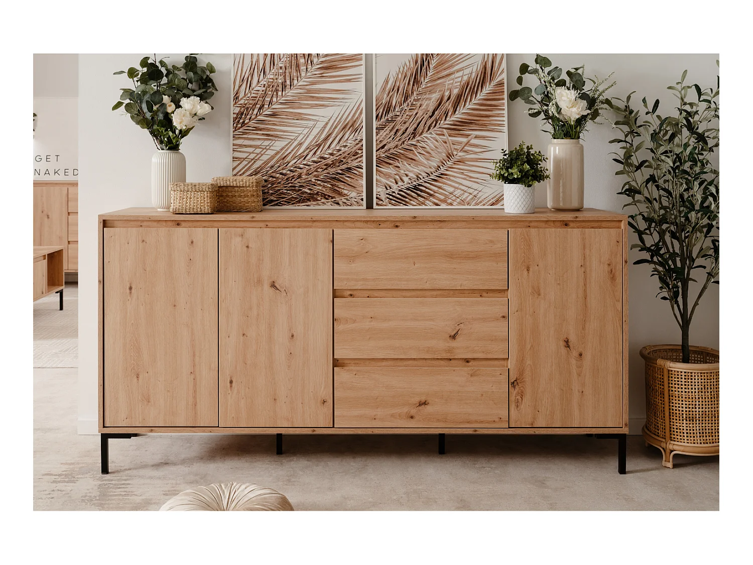 Buffet in legno con armadi e cassetti NAVI