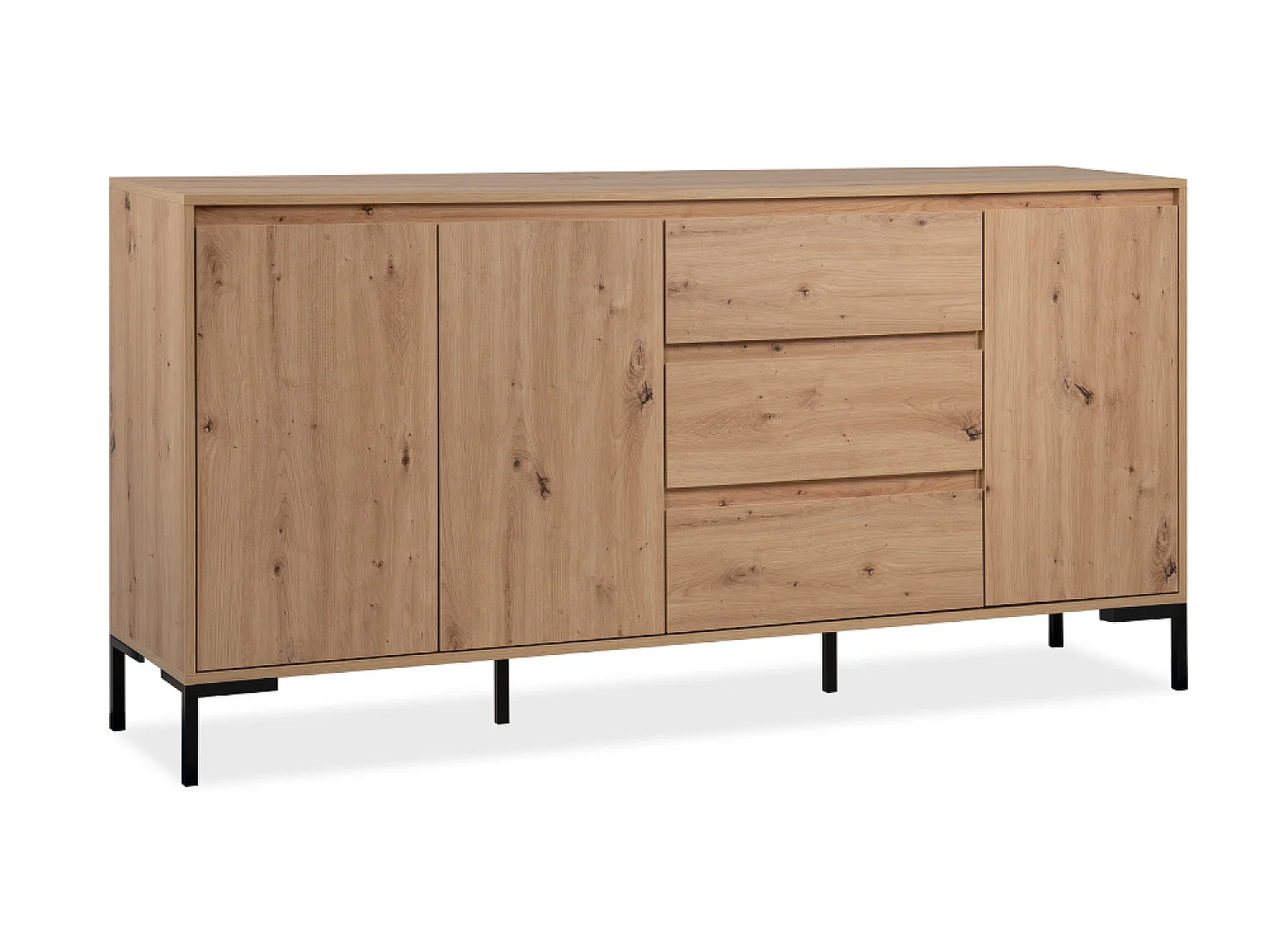 Eiken buffetkast Navi met kasten en laden - Industriële Stijl