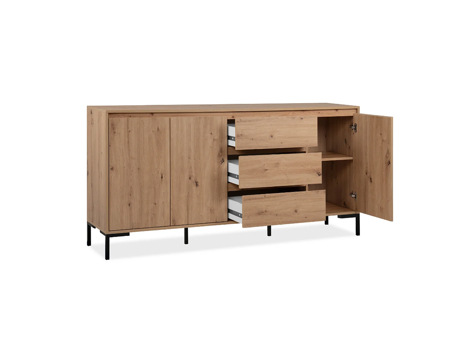 Buffet de madera con armarios y cajones NAVI