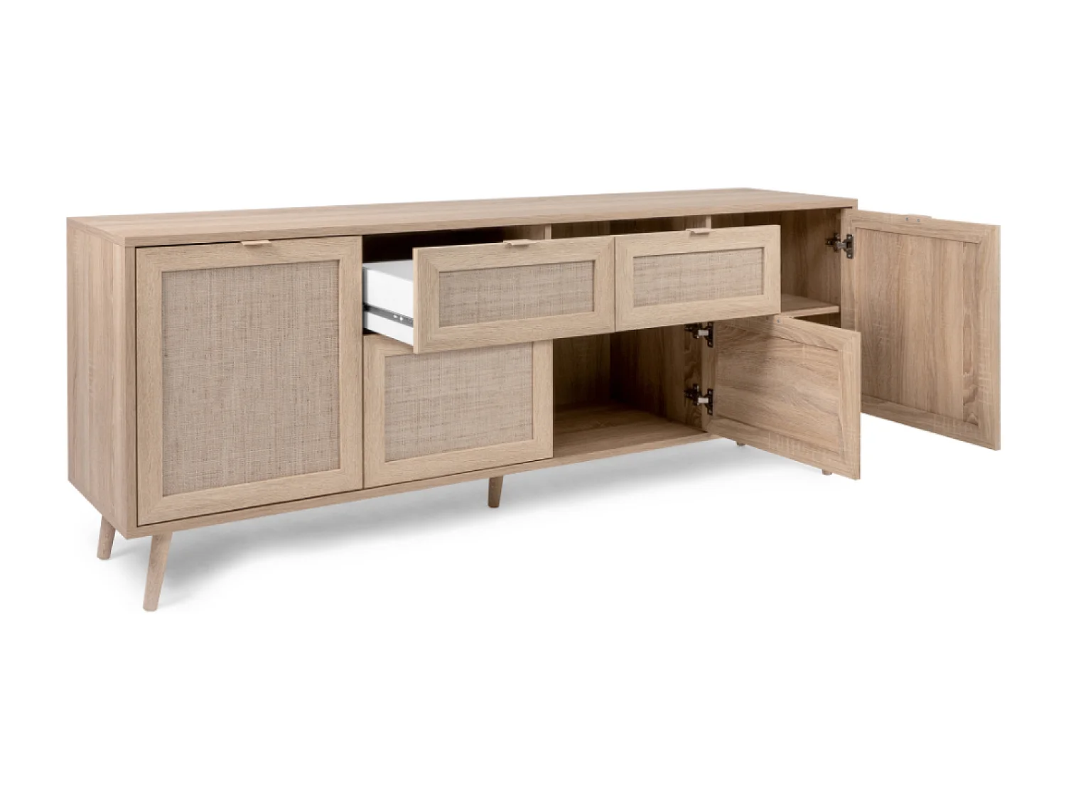 Buffet avec tiroirs et placards effeffet cannage TIVAT