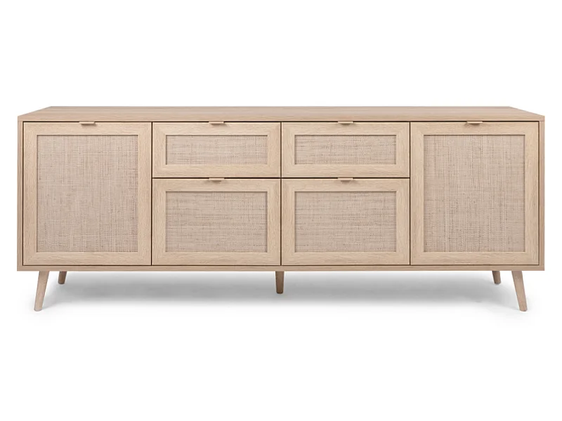 Buffet avec tiroirs et placards effet cannage TIVAT