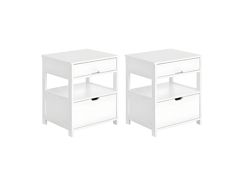 Set de 2 Mesas auxiliares con 2 cajones, Consola,mesita de Noche para salón Comedor, teléfono o lampara FRG258-WX2 SoBuy ES