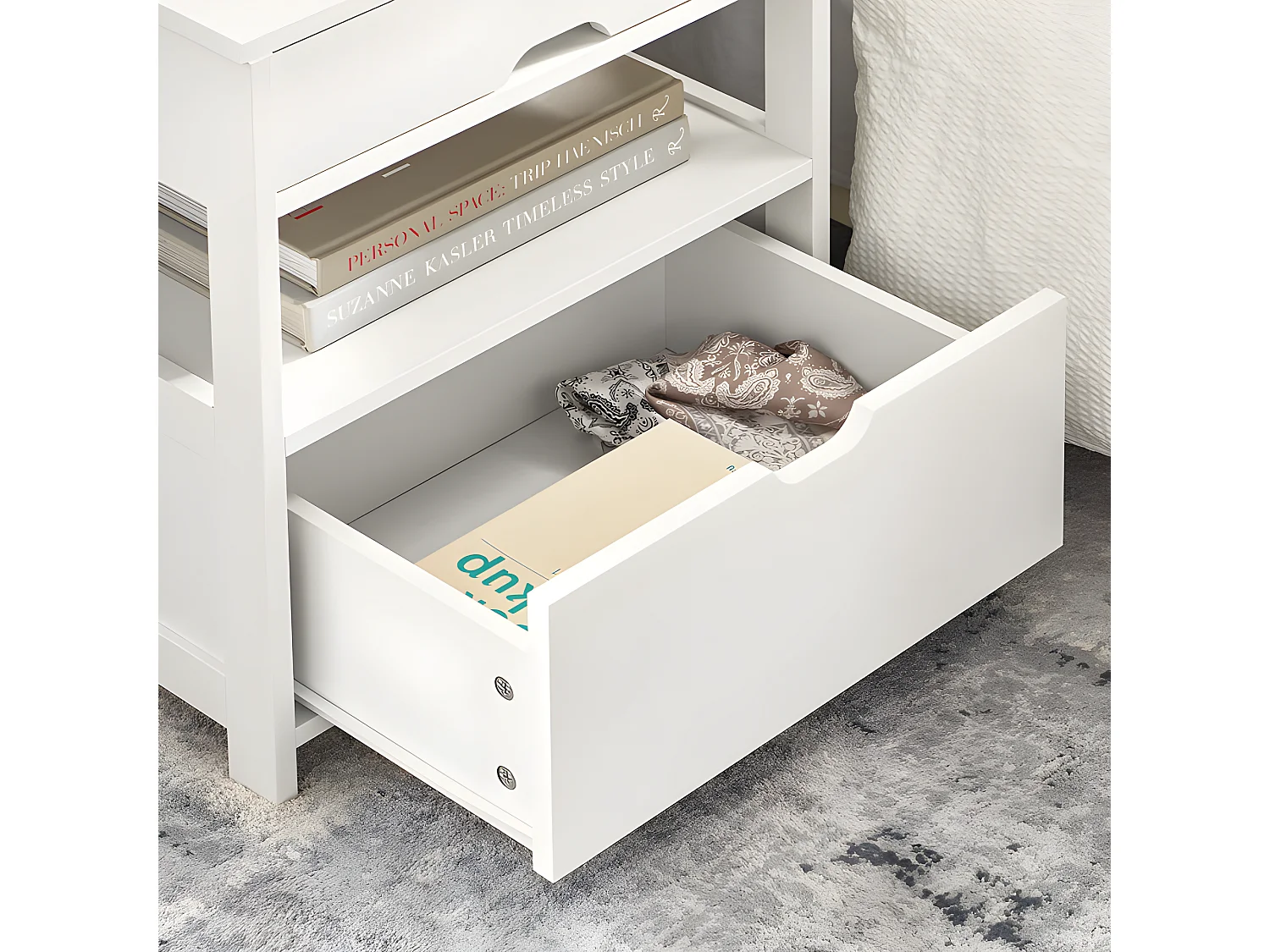 Set de 2 Mesas auxiliares con 2 cajones, Consola,mesita de Noche para salón Comedor, teléfono o lampara FRG258-WX2 SoBuy ES