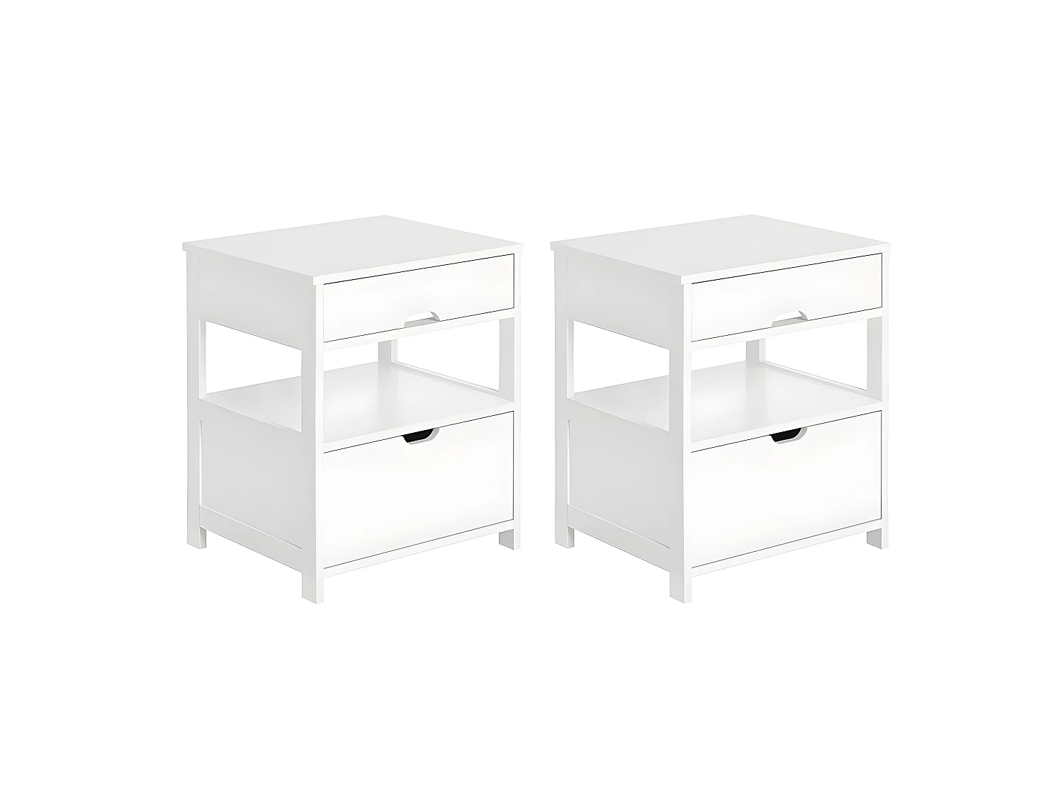 Set de 2 Mesas auxiliares con 2 cajones, Consola,mesita de Noche para salón Comedor, teléfono o lampara FRG258-WX2 SoBuy ES