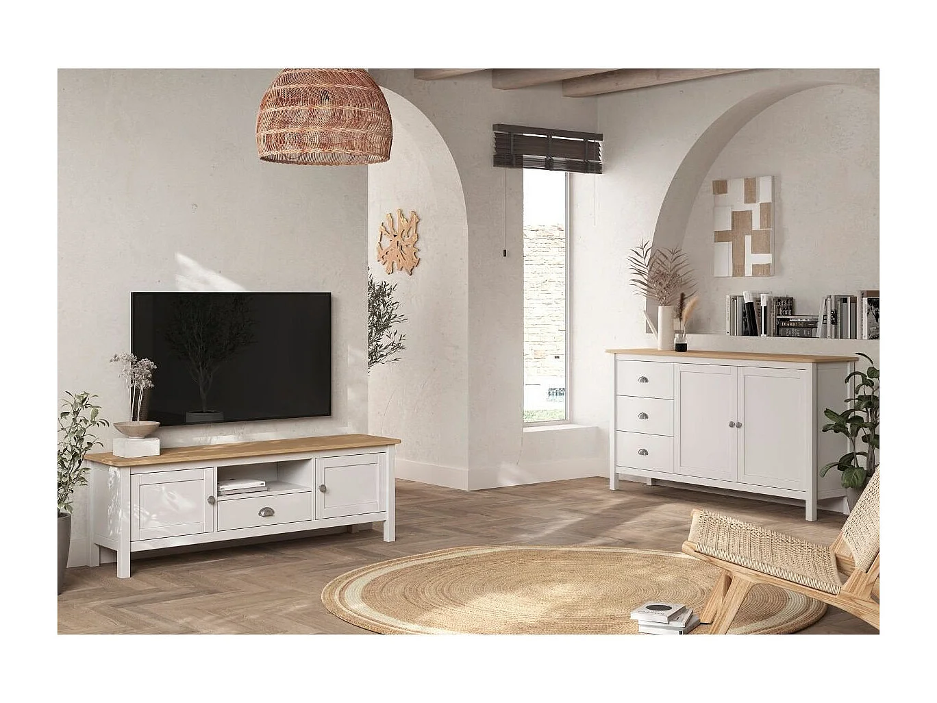 Buffet 2 Portes et 3 Tiroirs L150 cm - Misti