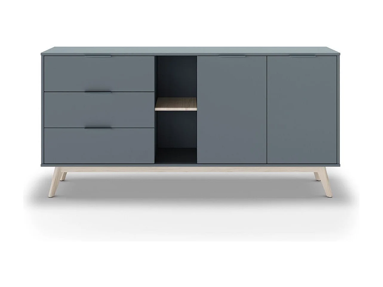 Buffet 2 Portes 2 Niches 3 Tiroirs L165 cm - Pisco