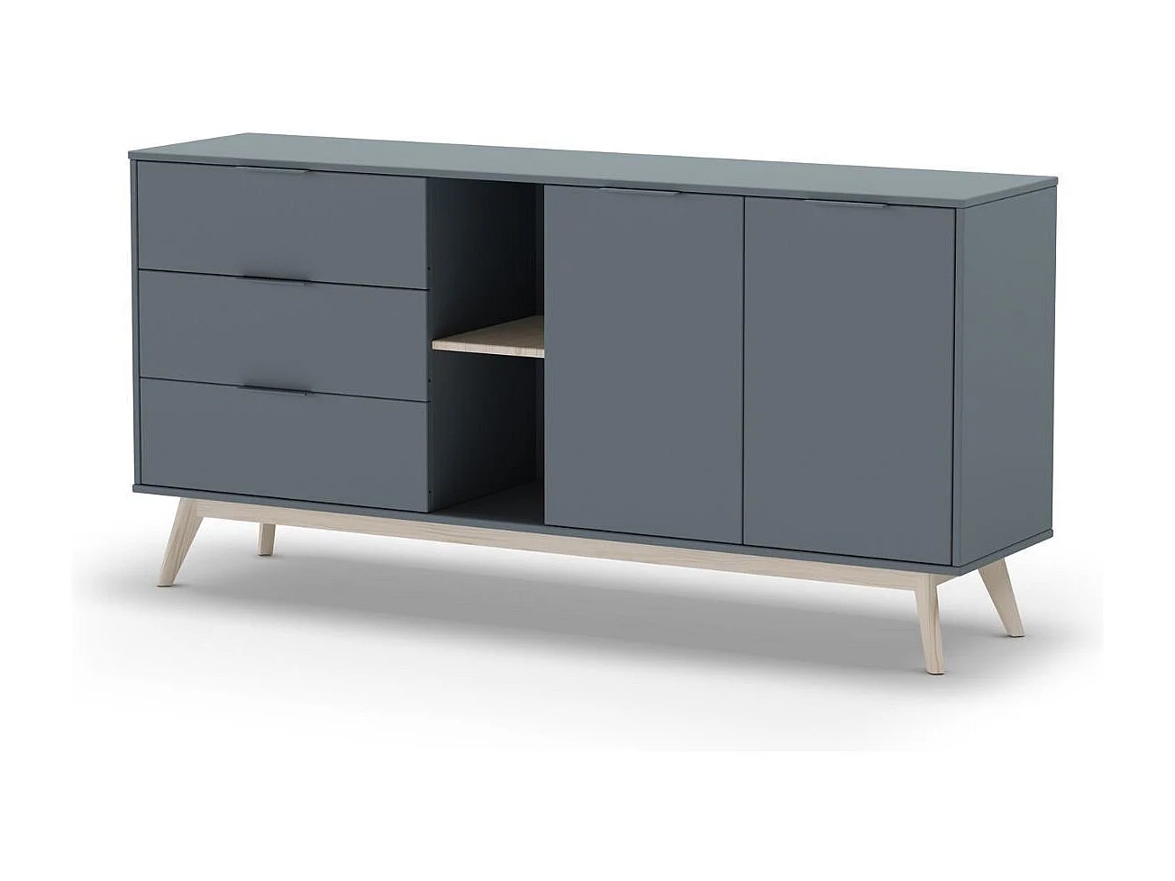 Buffet 2 Portes 2 Niches 3 Tiroirs L165 cm - Pisco