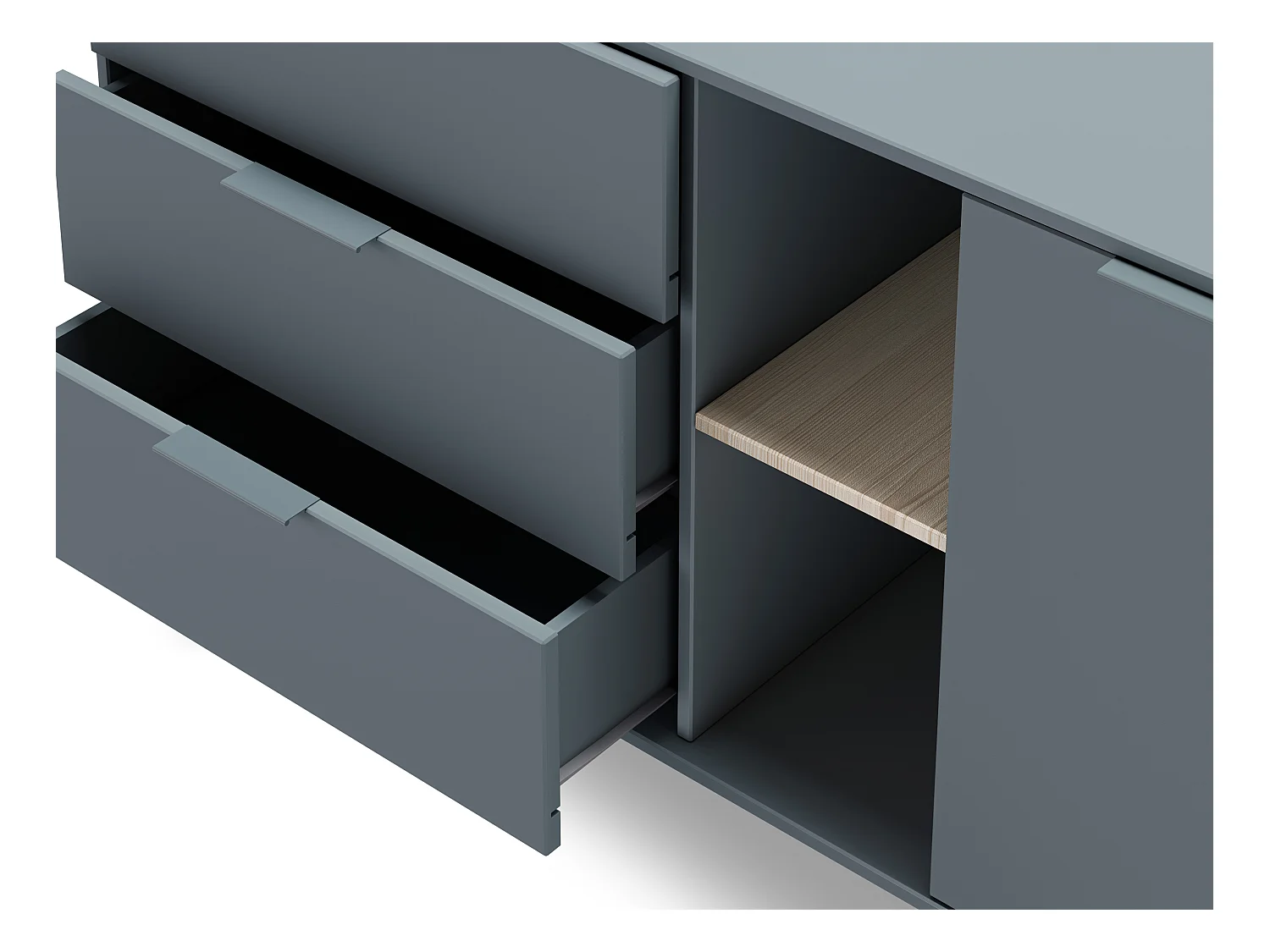 Buffet 2 Portes 2 Niches 3 Tiroirs L165 cm - Pisco