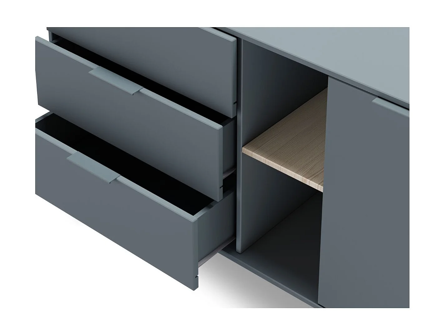 Aparador 2 portas 2 nichos 3 gavetas 165x81 cm