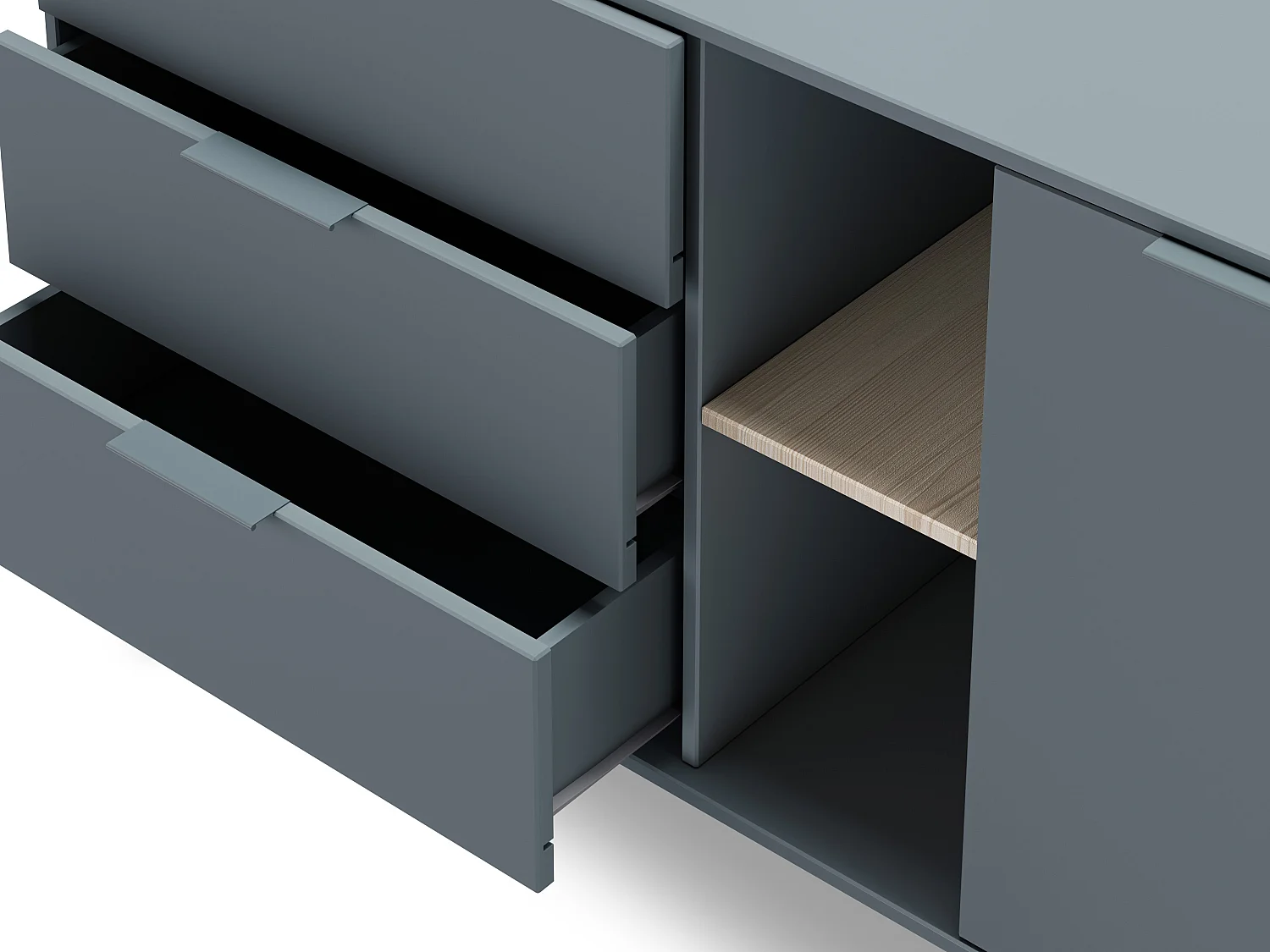 Aparador 2 portas 2 nichos 3 gavetas 165x81 cm