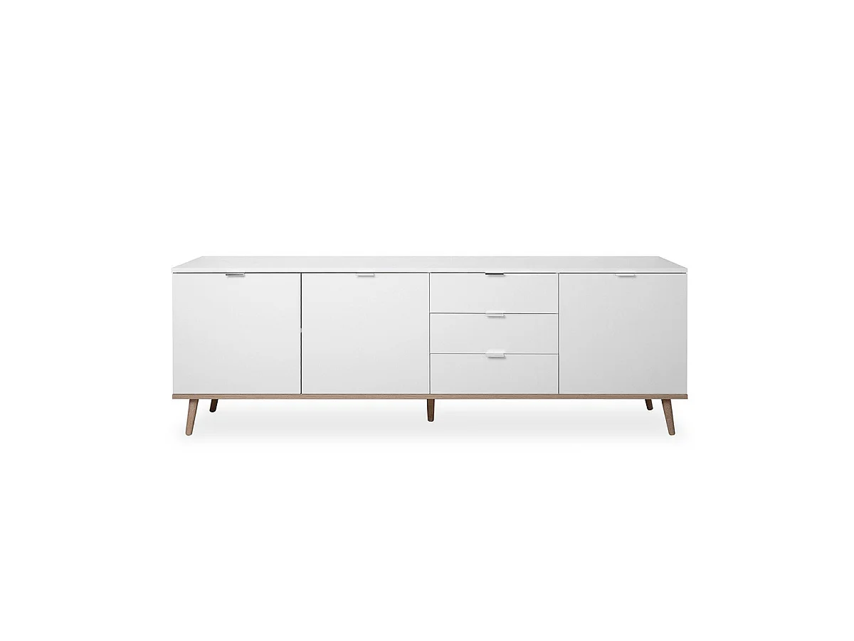 Kredens 3 drzwi 2 półki 3 szuflady L200 cm - COPENHAGEN