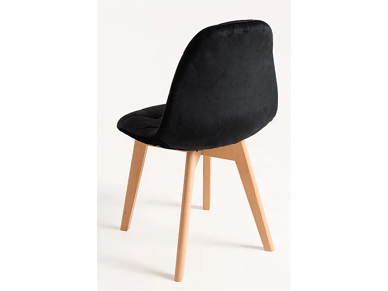 Packs Sillas Comedor - Pack 4 Sillas Kelen Terciopelo - Negro