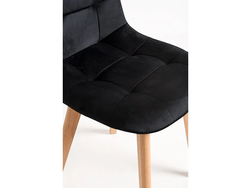 Packs Sillas Comedor - Pack 4 Sillas Kelen Terciopelo - Negro