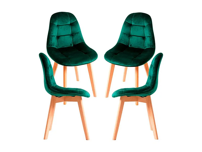 Packs Sillas Comedor - Pack 4 Sillas Kelen Terciopelo - Verde