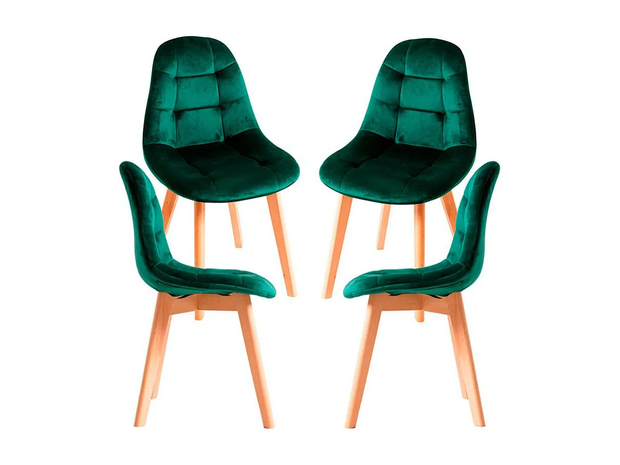 Packs Sillas Comedor - Pack 4 Sillas Kelen Terciopelo - Verde