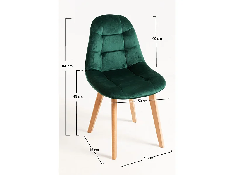 Packs Sillas Comedor - Pack 4 Sillas Kelen Terciopelo - Verde