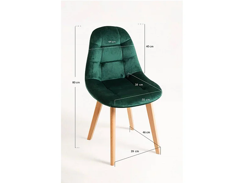 Packs Sillas Comedor - Pack 4 Sillas Kelen Terciopelo - Verde
