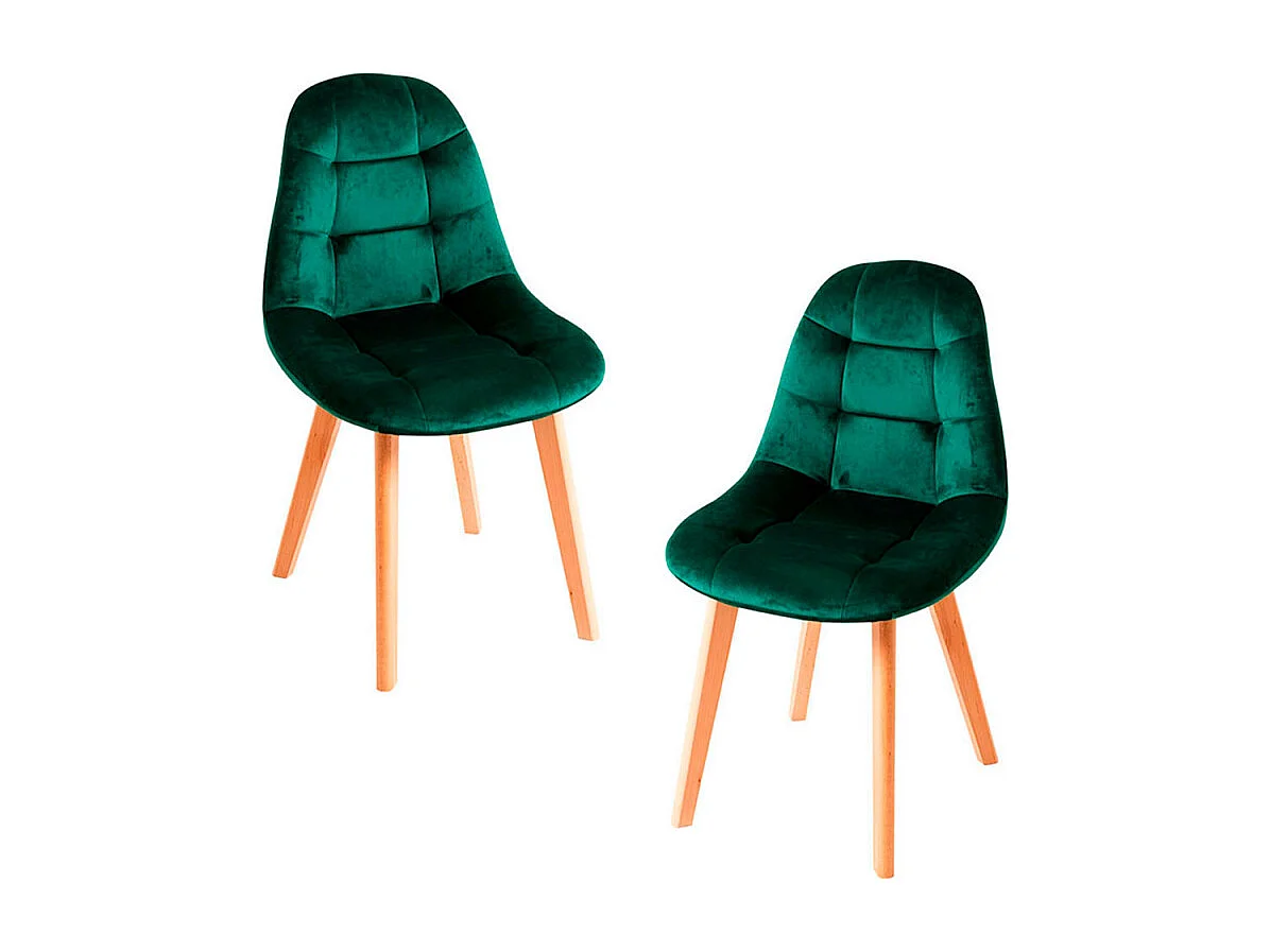 Packs Sillas Comedor - Pack 2 Sillas Kelen Terciopelo - Verde
