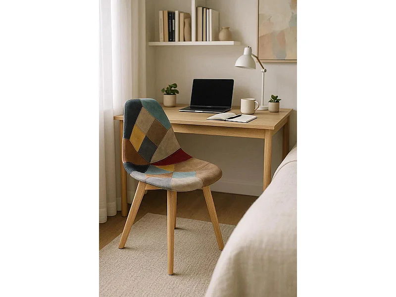 Sillas Comedor - Silla Kelen Patchwork Polipiel - Rojo