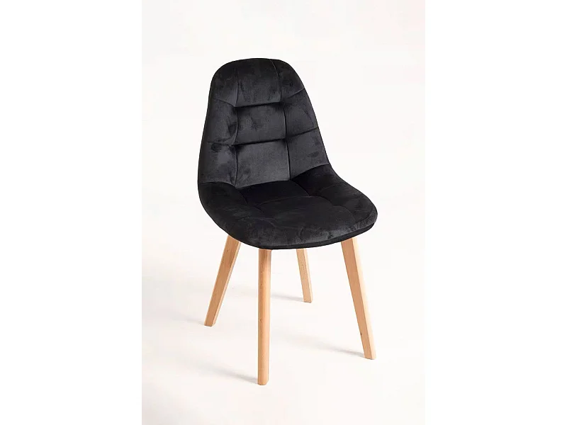 Packs Sillas Comedor - Pack 6 Sillas Kelen Terciopelo - Negro