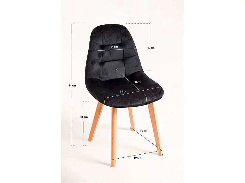 Packs Sillas Comedor - Pack 6 Sillas Kelen Terciopelo - Negro